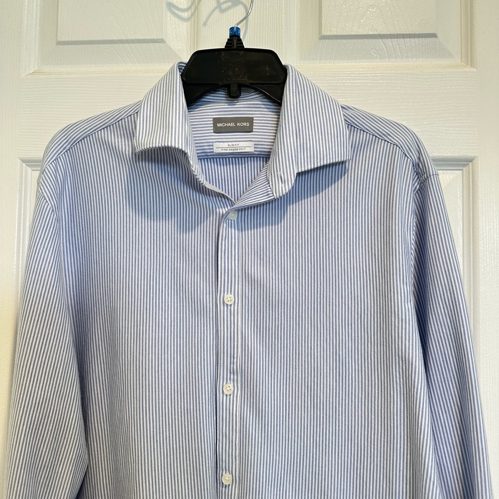 Michael Kors Slim-Fit Stretch Cotton Blend Shirt
